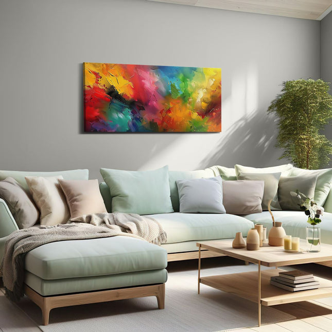 Canvas schilderij woonkamer Abstract Kunstwerk met Heldere Kleuren