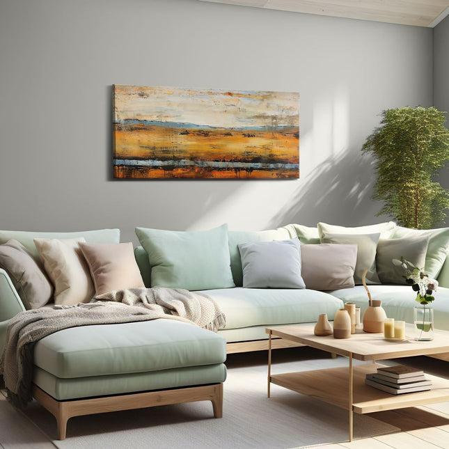 Canvas schilderij woonkamer Abstract Kunstwerk van een Landschap