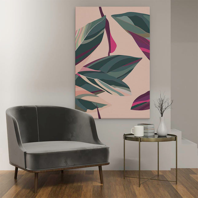 Canvas schilderij interieur Bloem Bladeren - Bloemen - Abstract