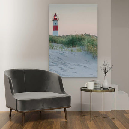 Canvas schilderij interieur Strand En Duinen Met Een Vuurtoren