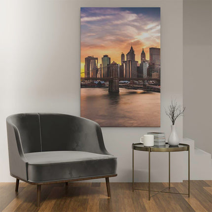 Canvas schilderij interieur Brooklyn Bridge Brug In New York