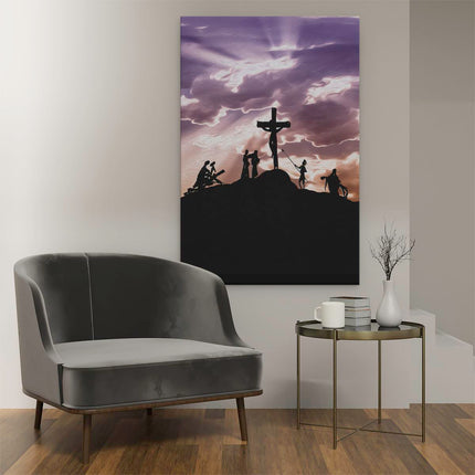 Canvas schilderij interieur Kruistocht naar het Kruis van Jezus Christus