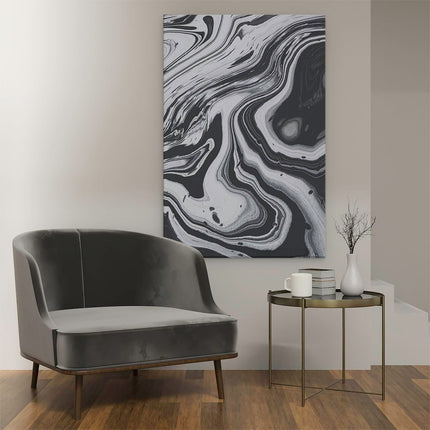 Canvas schilderij interieur Abstracte Kunst - Zwart met Wit