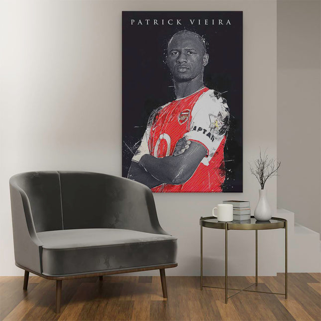 Canvas schilderij interieur Voetbalspeler Patrick Vieira bij Arsenal