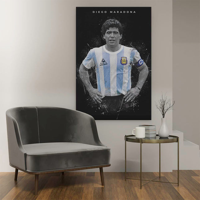 Canvas schilderij interieur Voetbalspeler Diego Maradona bij Argentinië 