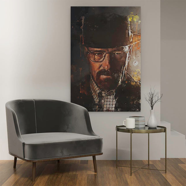 Canvas schilderij interieur Walter H. White uit Breaking Bad op Olieverf