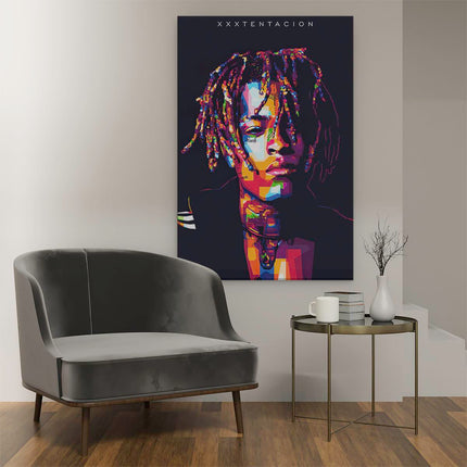 Canvas schilderij interieur XXXTentacion in Abstracte Kleuren