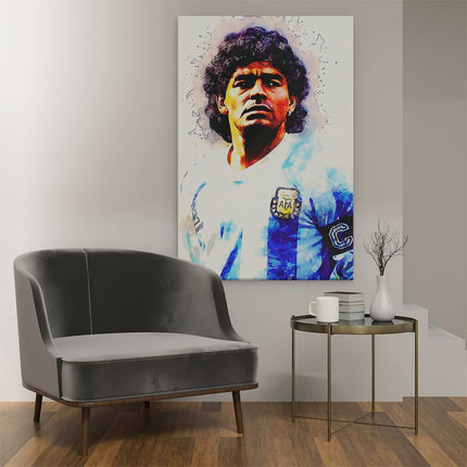 Canvas schilderij interieur Voetbalspeler Diego Maradona bij Argentinië 