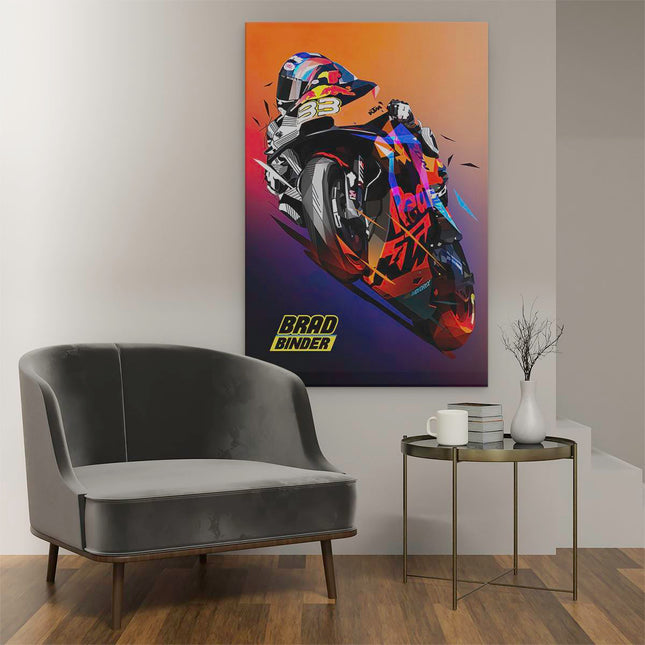 Canvas schilderij interieur Brad Binder Motor Coureur