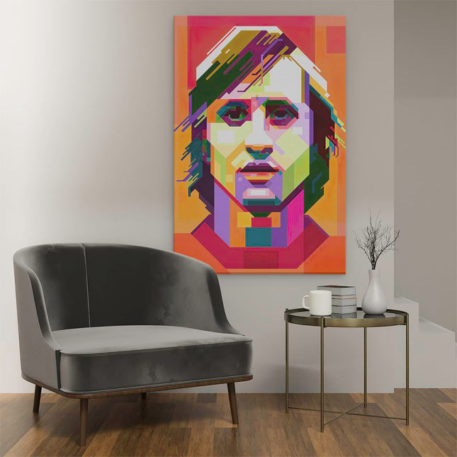 Canvas schilderij interieur Voetbalspeler Johan Cruijff