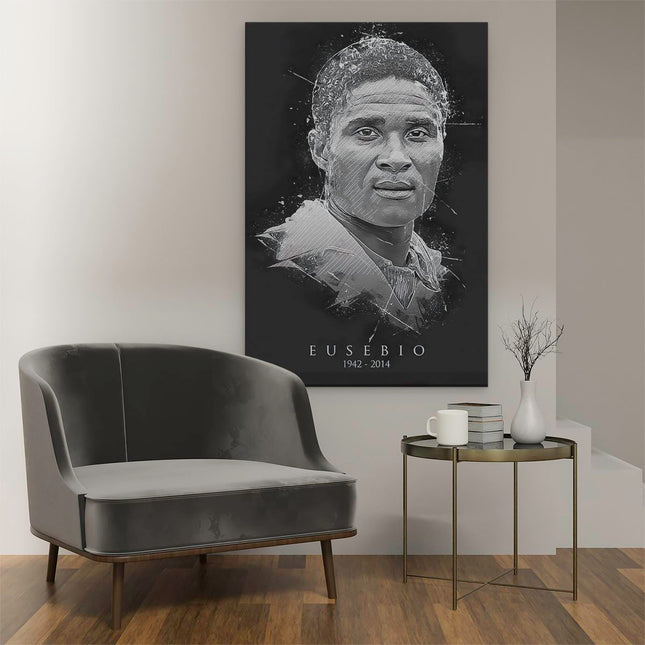 Canvas schilderij interieur Eusebio in het Zwart Wit