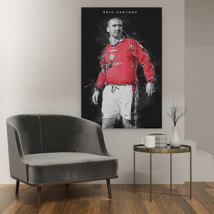 Canvas schilderij interieur Voetbalspeler Éric Cantona bij Manchester United