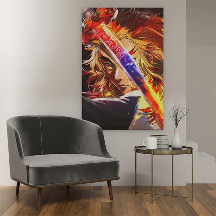 Canvas schilderij interieur Anime Karakter Kyōjurō Rengoku