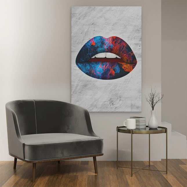Canvas schilderij interieur Lippen van Abstracte Kleuren
