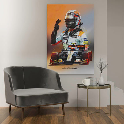 Canvas schilderij interieur Lando Norris bij McLaren F1