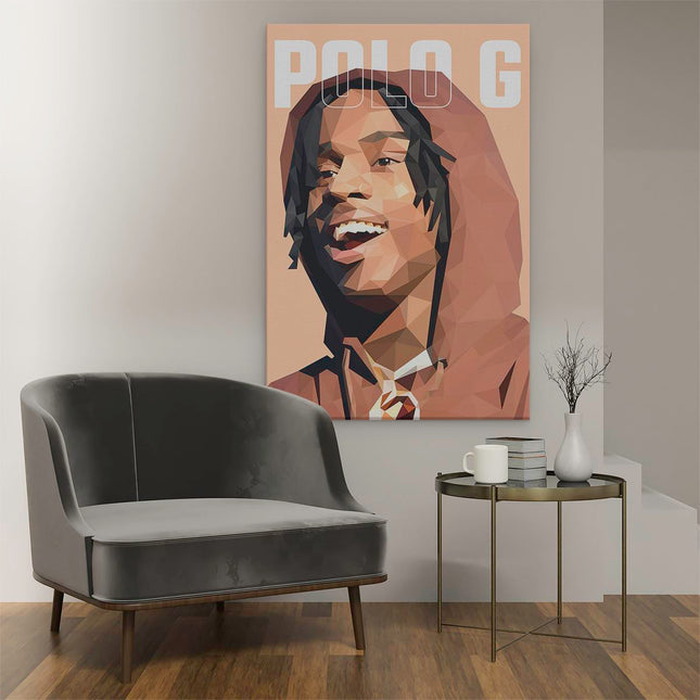 Canvas schilderij interieur Polo G in Geometrische Vormen