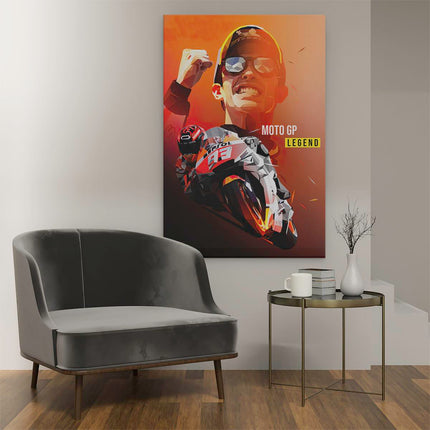 Canvas schilderij interieur Marc Márquez bij Moto GP