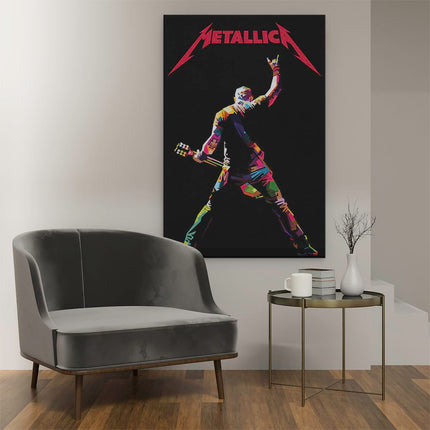 Canvas schilderij interieur Muziek Band Metallica in Abstracte Kleuren