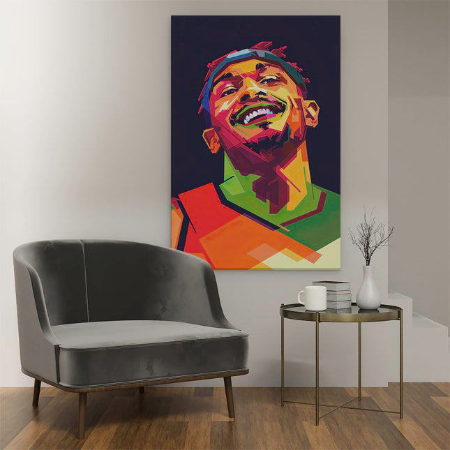 Canvas schilderij interieur Bradley Beal in Abstracte Kleuren