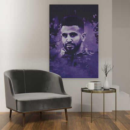 Canvas schilderij interieur Voetbalspeler Riyad Mahrez