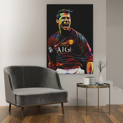 Canvas schilderij interieur Voetbalspeler Cristiano Ronaldo bij Manchester United 