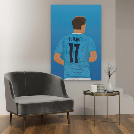 Canvas schilderij interieur Voetbalspeler Kevin de Bruyne bij Manchester City