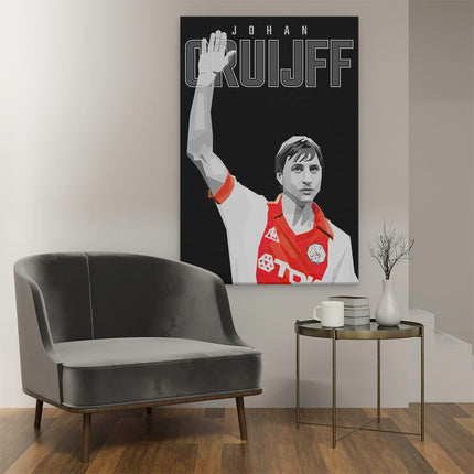 Canvas schilderij interieur Voetbalspeler Johan Cruijff bij Ajax