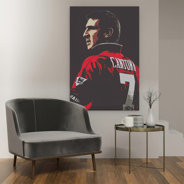 Canvas schilderij interieur Voetbalspeler Éric Cantona bij Manchester United