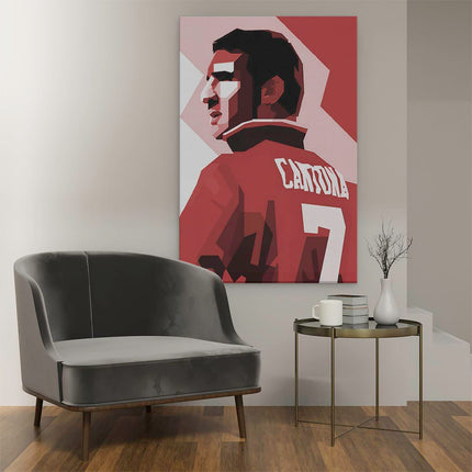 Canvas schilderij interieur Voetbalspeler Éric Cantona bij Manchester United