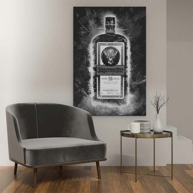 Canvas schilderij interieur Drankfles Jägermeister
