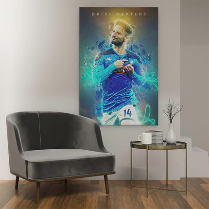 Canvas schilderij interieur Voetbalspeler Dries Mertens bij Napoli