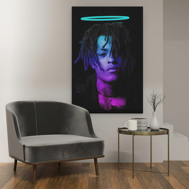 Canvas schilderij interieur XXXTentacion als Engel