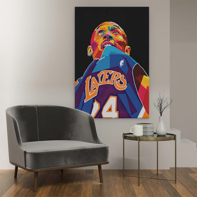 Canvas schilderij interieur Kobe Bryant bij de Lakers