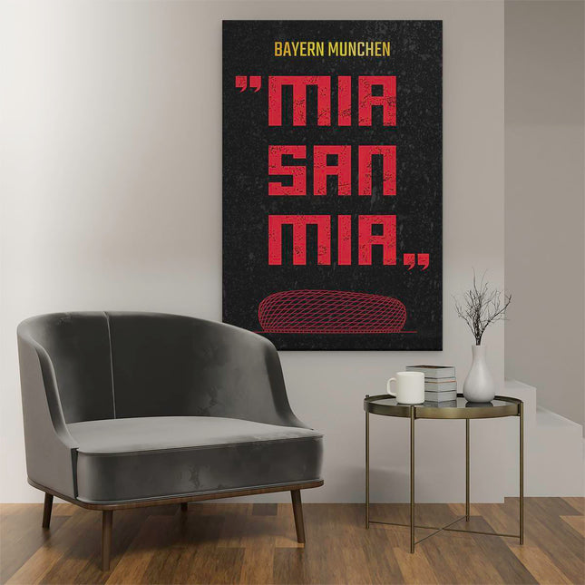 Canvas schilderij interieur Mia San Mia Bayern Munchen Clubmotto