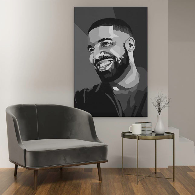 Canvas schilderij interieur Drake in het Zwart Wit