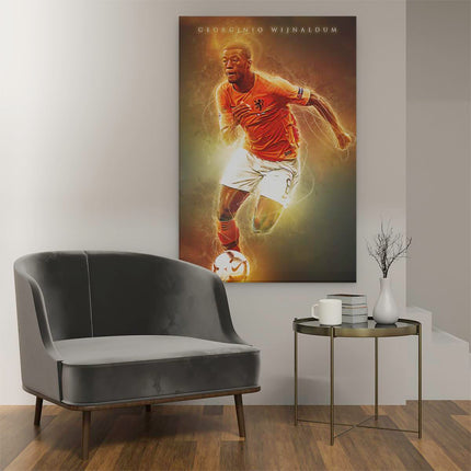 Canvas schilderij interieur Voetbalspeler Georginio Wijnaldum bij Oranje