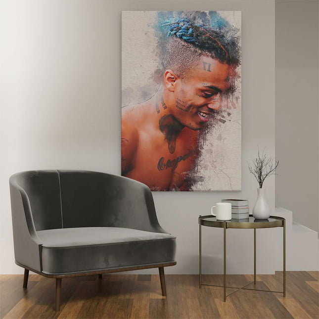 Canvas schilderij interieur XXXTentacion op Olieverf
