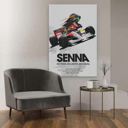 Canvas schilderij interieur Ayrton Senna bij McLaren F1