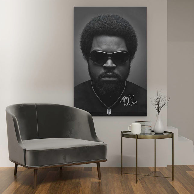 Canvas schilderij interieur Ice Cube in het Zwart Wit