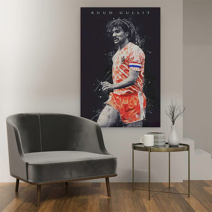 Canvas schilderij interieur Ruud Gullit bij het Nederlands Elftal