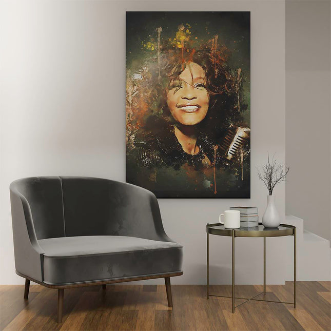 Canvas schilderij interieur Rihanna op Olieverf
