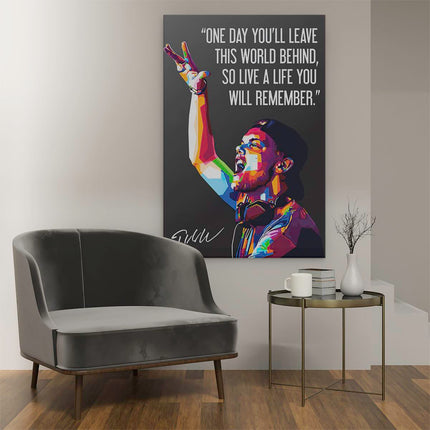 Canvas schilderij interieur DJ Avicii Quote 