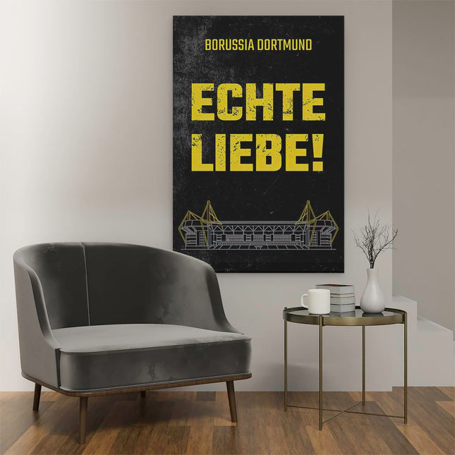 Canvas schilderij interieur Echte Liebe! - Borussia Dortmund Club Motto