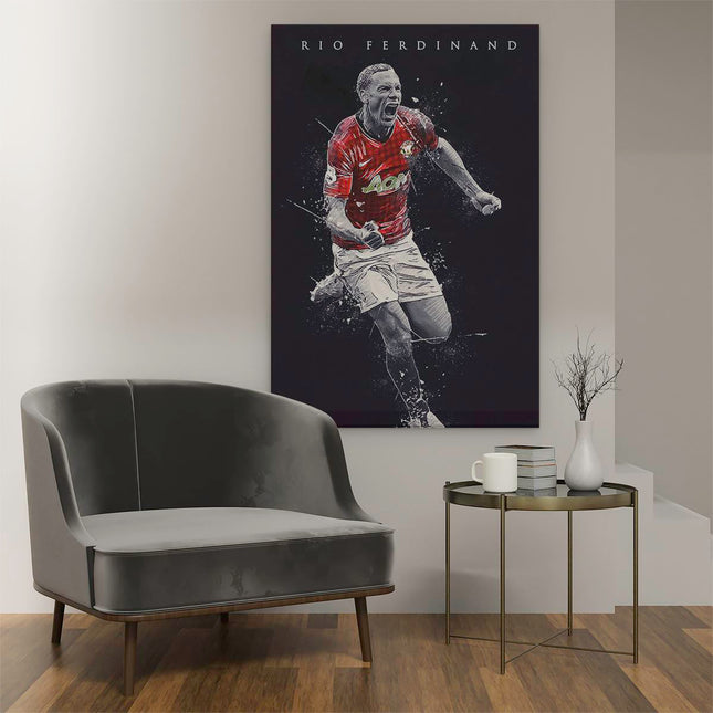 Canvas schilderij interieur Rio Ferdinand bij Manchester United