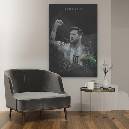 Canvas schilderij interieur Lionel Messi bij Argentinië