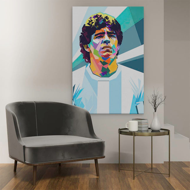 Canvas schilderij interieur Diego Maradona bij Argentinië