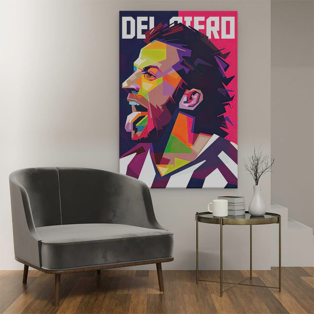 Canvas schilderij interieur Alessandro Del Piero bij Juventus