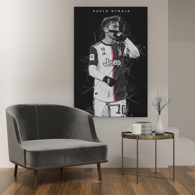 Canvas schilderij interieur Paulo Dybala bij Juventus
