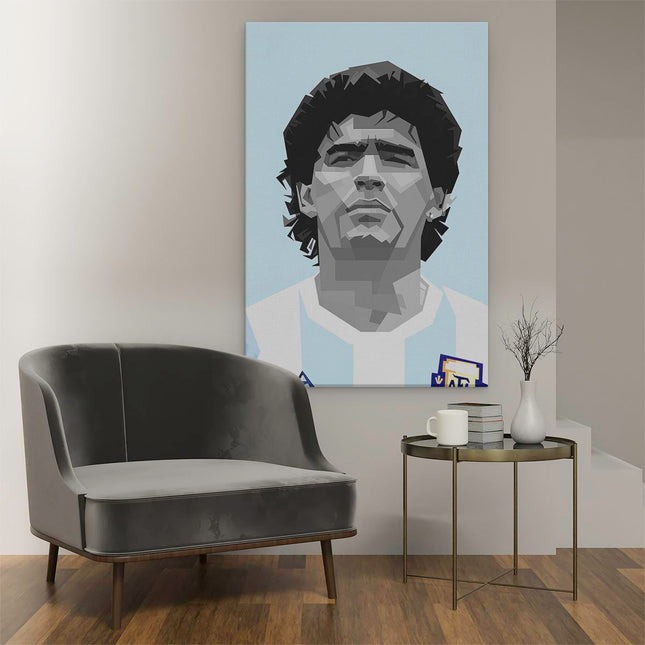 Canvas schilderij interieur Diego Maradona bij Argentinië