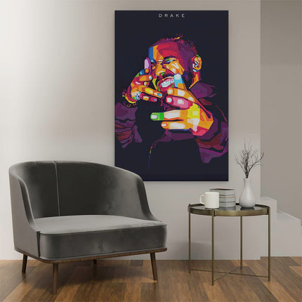 Canvas schilderij interieur Drake in Abstracte Kleuren